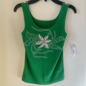 Y2k Green Sequin embellished Tank Top